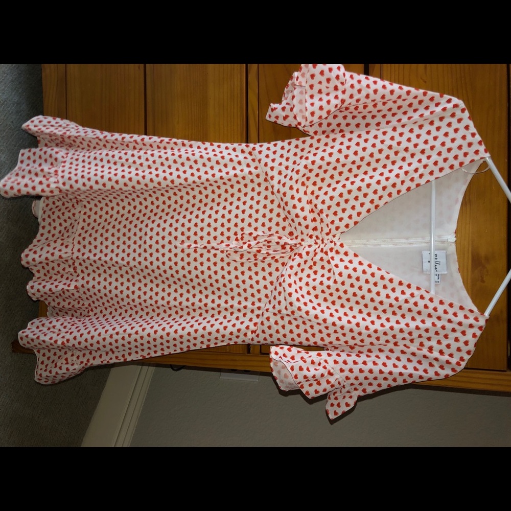 Princess Polly white and red heart dress